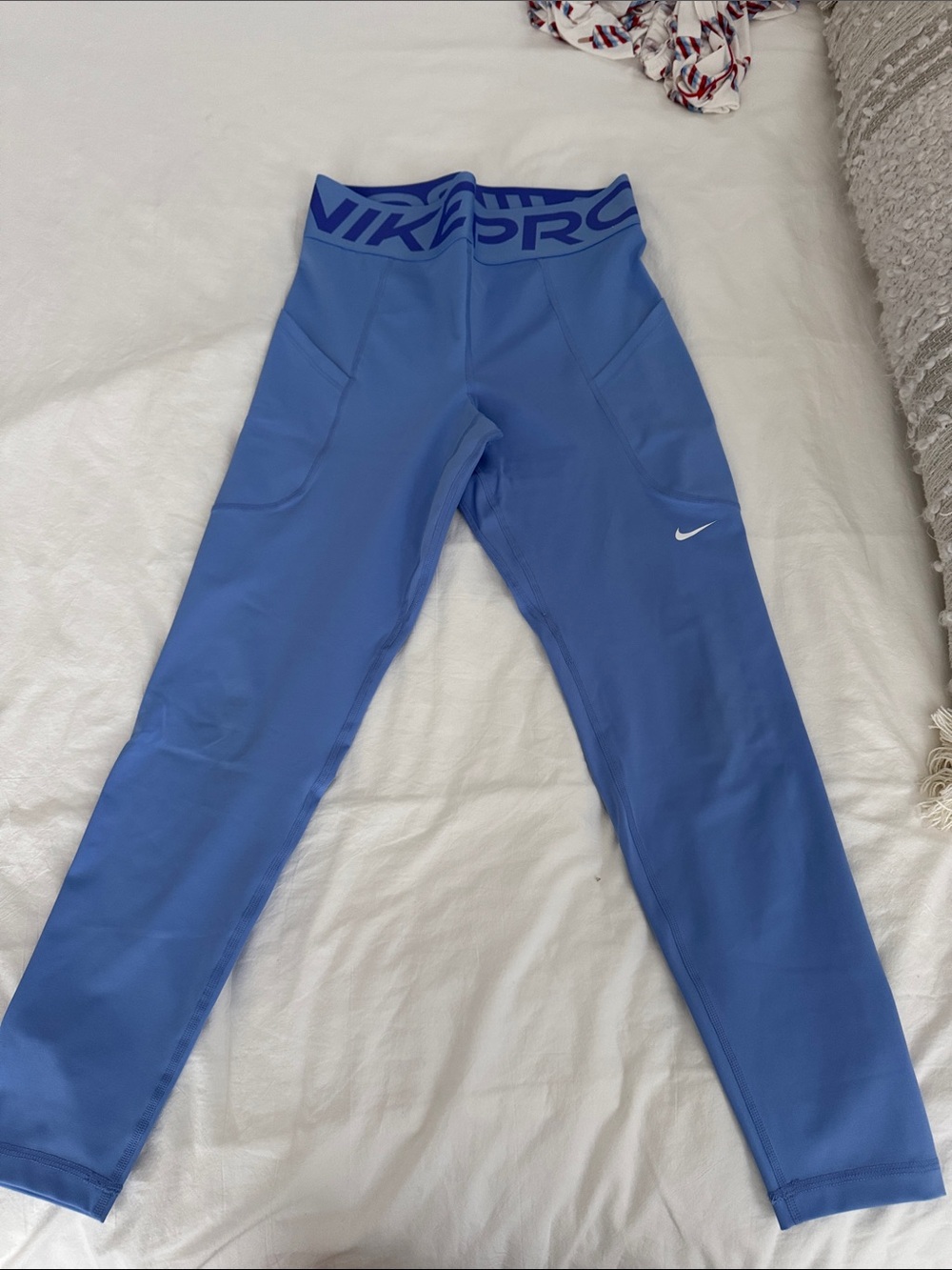 Nike pro periwinkle Logo-Trim Performance Leggings